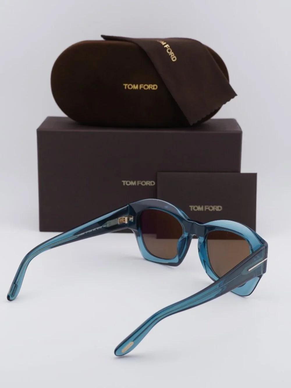 Tom Ford Guilliana FT1083 90L Square Sunglasses - Shiny Blue/Roviex Mirror